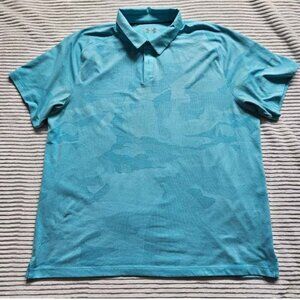 Under Armour Men's Golf Polo, HeatGear, Light Blue size 2XL XXL